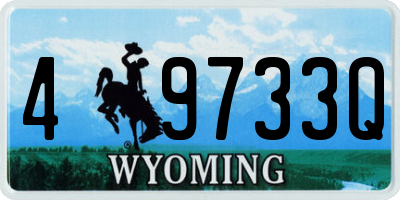 WY license plate 49733Q