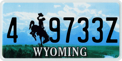 WY license plate 49733Z