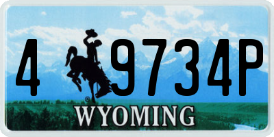 WY license plate 49734P