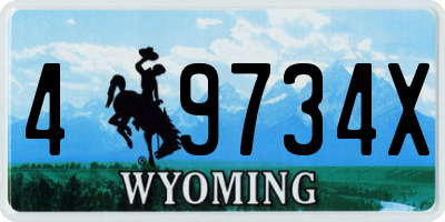 WY license plate 49734X