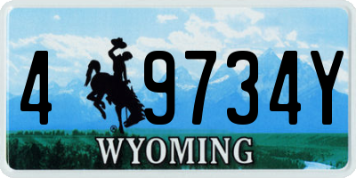 WY license plate 49734Y