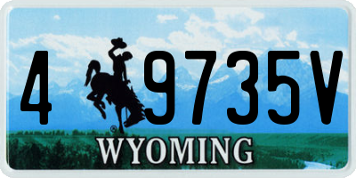 WY license plate 49735V