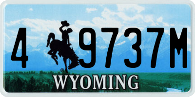 WY license plate 49737M