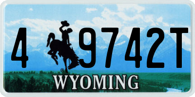 WY license plate 49742T