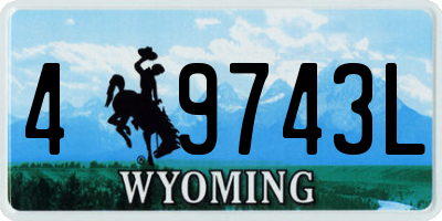 WY license plate 49743L