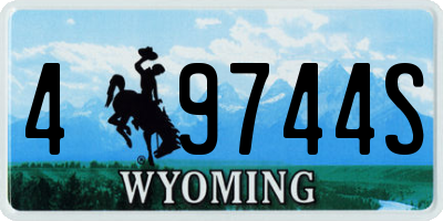 WY license plate 49744S