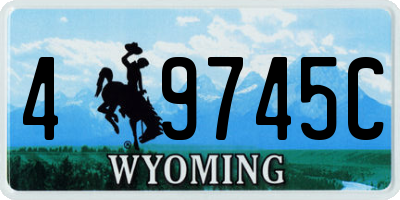 WY license plate 49745C