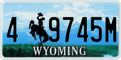 WY license plate 49745M