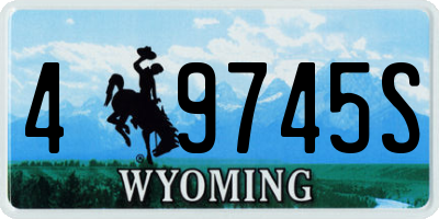 WY license plate 49745S