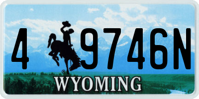 WY license plate 49746N