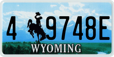 WY license plate 49748E