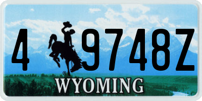 WY license plate 49748Z
