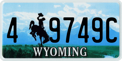 WY license plate 49749C