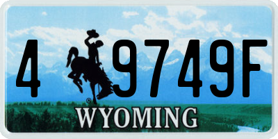 WY license plate 49749F
