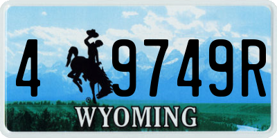 WY license plate 49749R