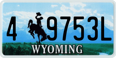 WY license plate 49753L