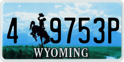 WY license plate 49753P