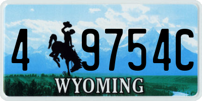 WY license plate 49754C