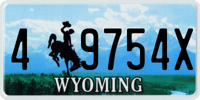 WY license plate 49754X