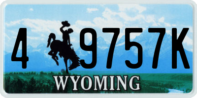 WY license plate 49757K