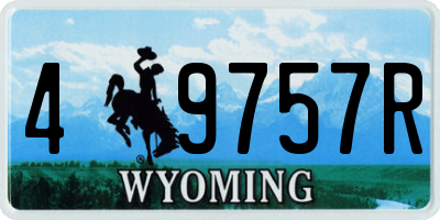 WY license plate 49757R