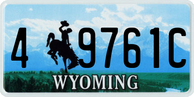 WY license plate 49761C