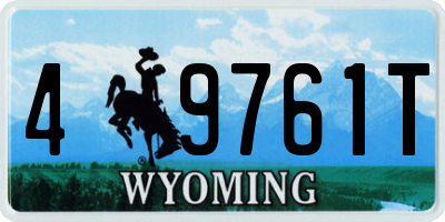 WY license plate 49761T