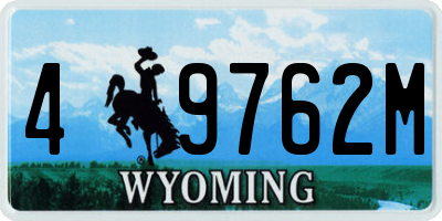 WY license plate 49762M