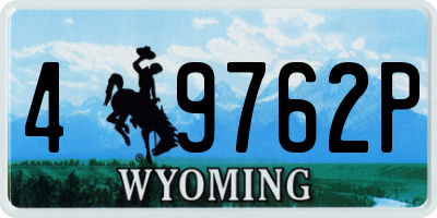 WY license plate 49762P