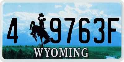 WY license plate 49763F