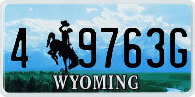 WY license plate 49763G