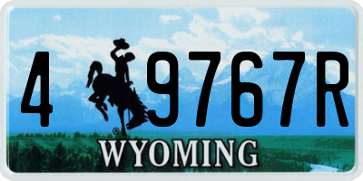 WY license plate 49767R