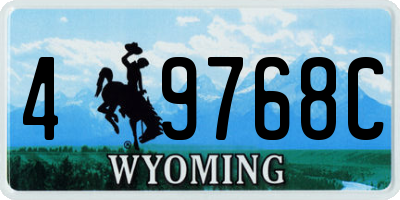 WY license plate 49768C