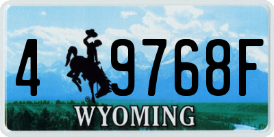 WY license plate 49768F