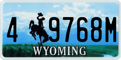 WY license plate 49768M
