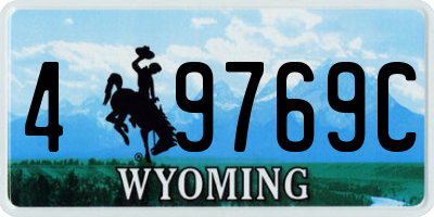 WY license plate 49769C