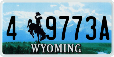 WY license plate 49773A