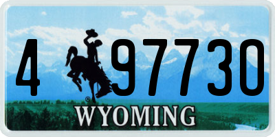WY license plate 49773O