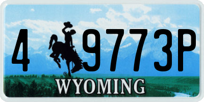 WY license plate 49773P