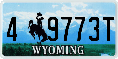 WY license plate 49773T