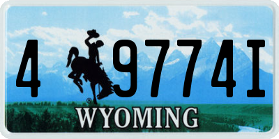 WY license plate 49774I