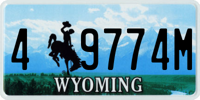 WY license plate 49774M