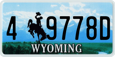 WY license plate 49778D