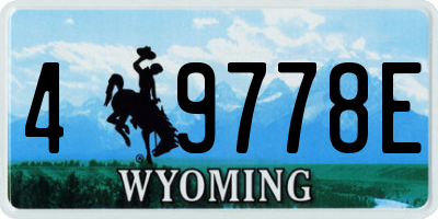 WY license plate 49778E