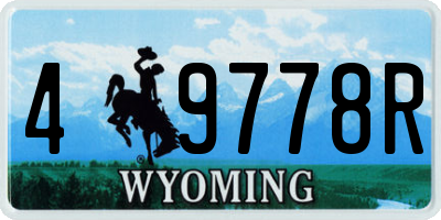 WY license plate 49778R