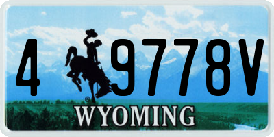 WY license plate 49778V