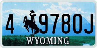 WY license plate 49780J