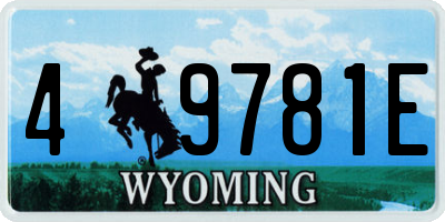 WY license plate 49781E