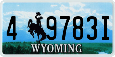 WY license plate 49783I