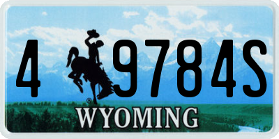 WY license plate 49784S